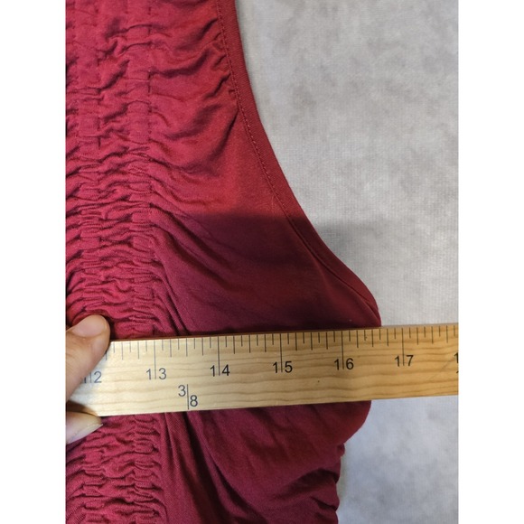 Cable & Gauge Ruched Asymmetrical Sleeveless Top Size XL Boho Lagenlook - Picture 3 of 9